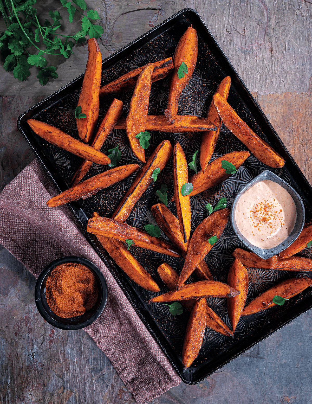 BBQ Sweet Potato Wedges with Horseradish-Sriracha Sauce | BBQ Spot