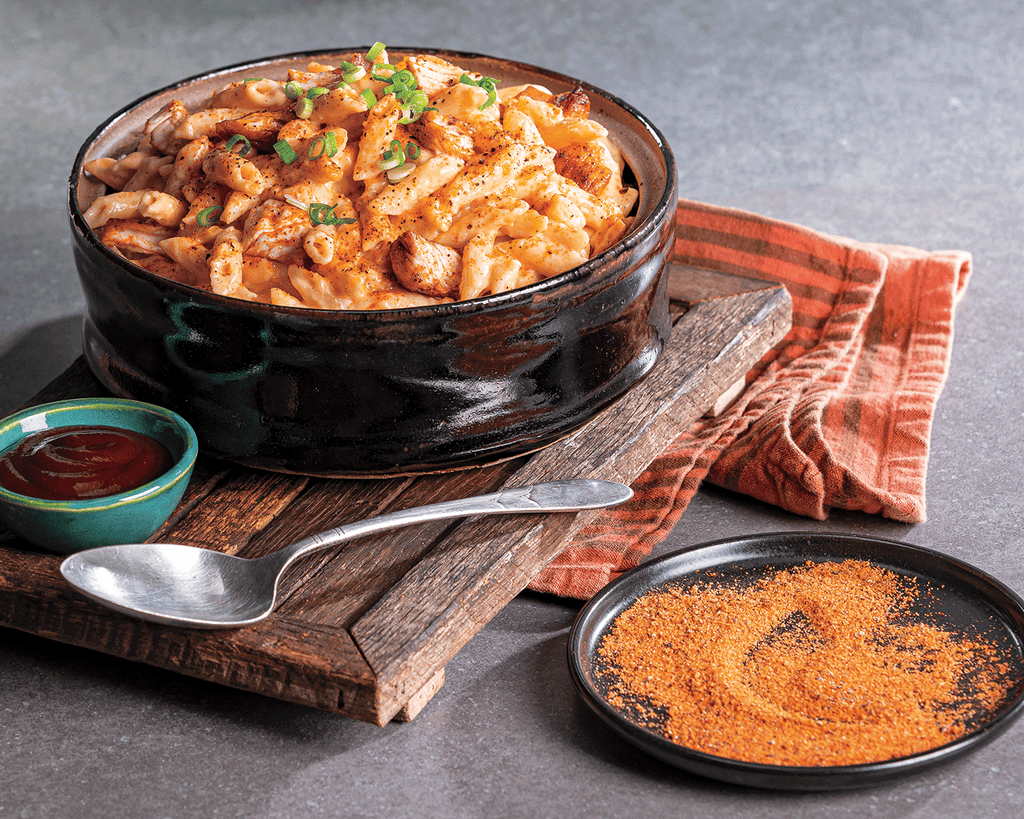 Slow Cooker Smoky Cheddar & BBQ Chicken Mac and Cheese